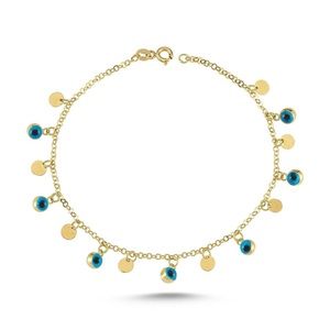 14k gold evil eyes bracelet